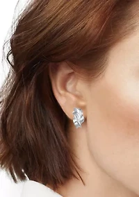 Silver-Tone Element C Hoop Earrings