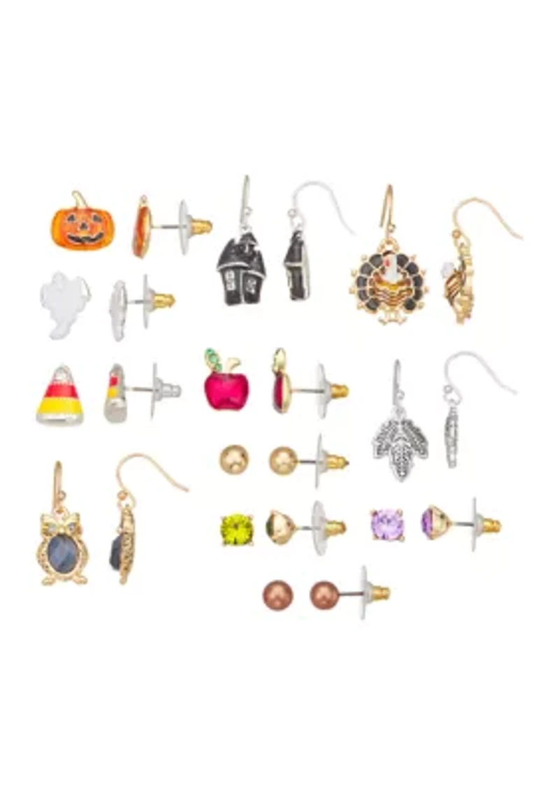 Women's 12 Days Of Fall Earrings Multipack