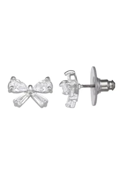 Stud Cubic Zirconia Bow Earrings