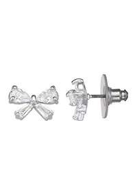 Stud Cubic Zirconia Bow Earrings