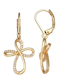  Cross CZ Drop Earrings