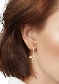  Cross CZ Drop Earrings