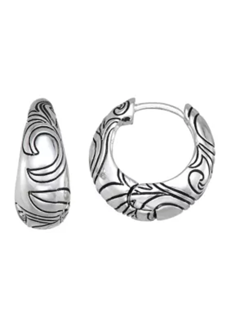 Silver Tone Huggie Earrings