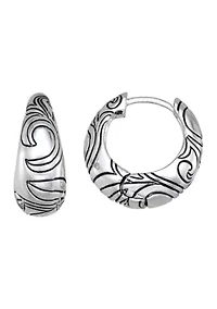 Silver Tone Huggie Earrings