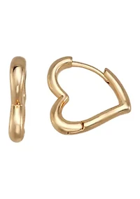 Gold-Tone Heart Huggie Earrings