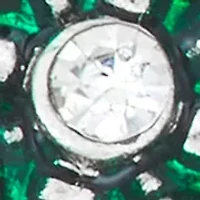 Green Lucky Shamrock Silver Tone Drop Earrings