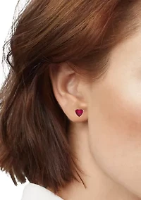 Gold Tone Red Love Heart Trio Earrings