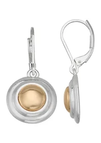 Two Tone Mixed Piece Drop Earrings