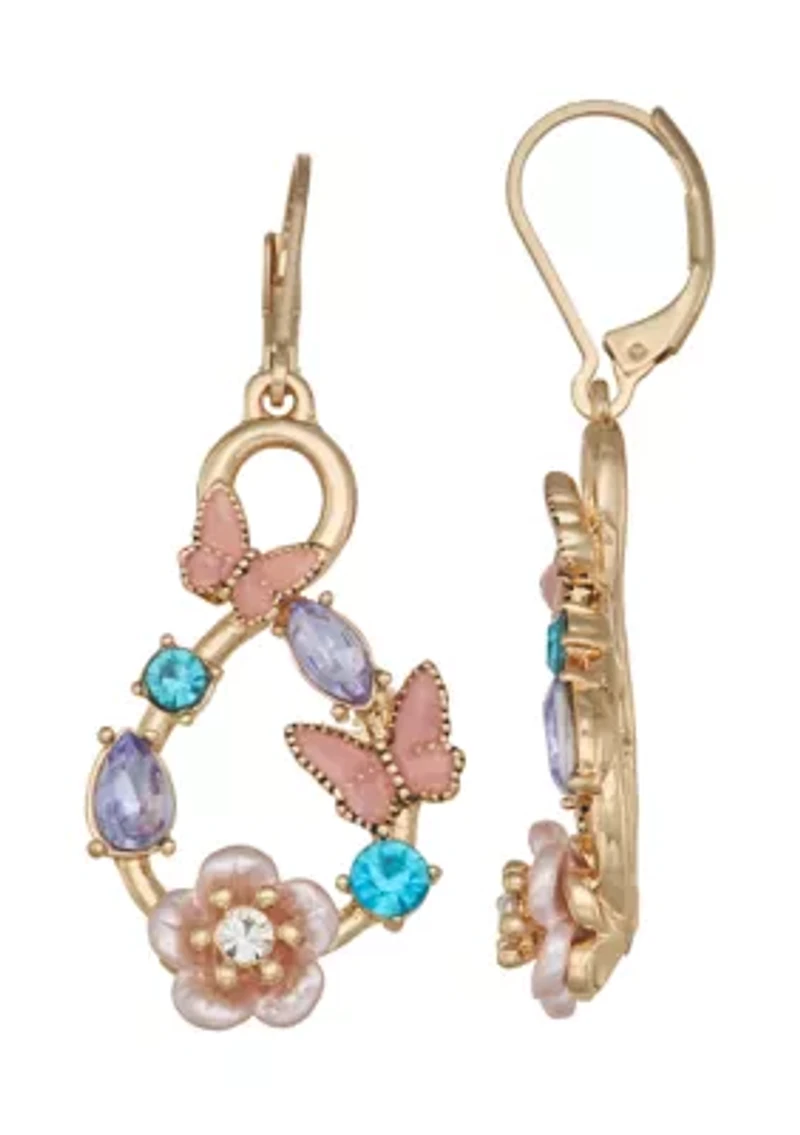 Butterfly Flower Drop Earrings