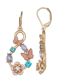Butterfly Flower Drop Earrings