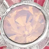 Silver Tone Pink Flower Key Drop Earrings