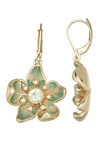 Flower Crystal Drop Earrings