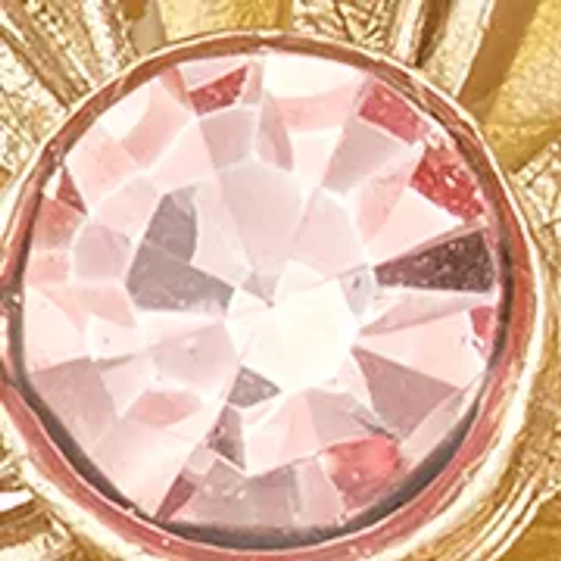 Silver Tone Pink Flower Key Drop Earrings