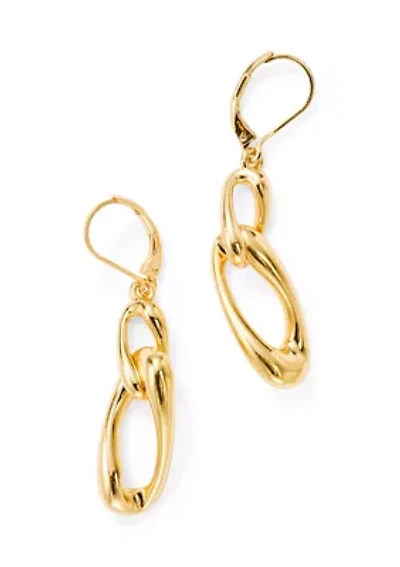 Link Double Drop Lever Earrings