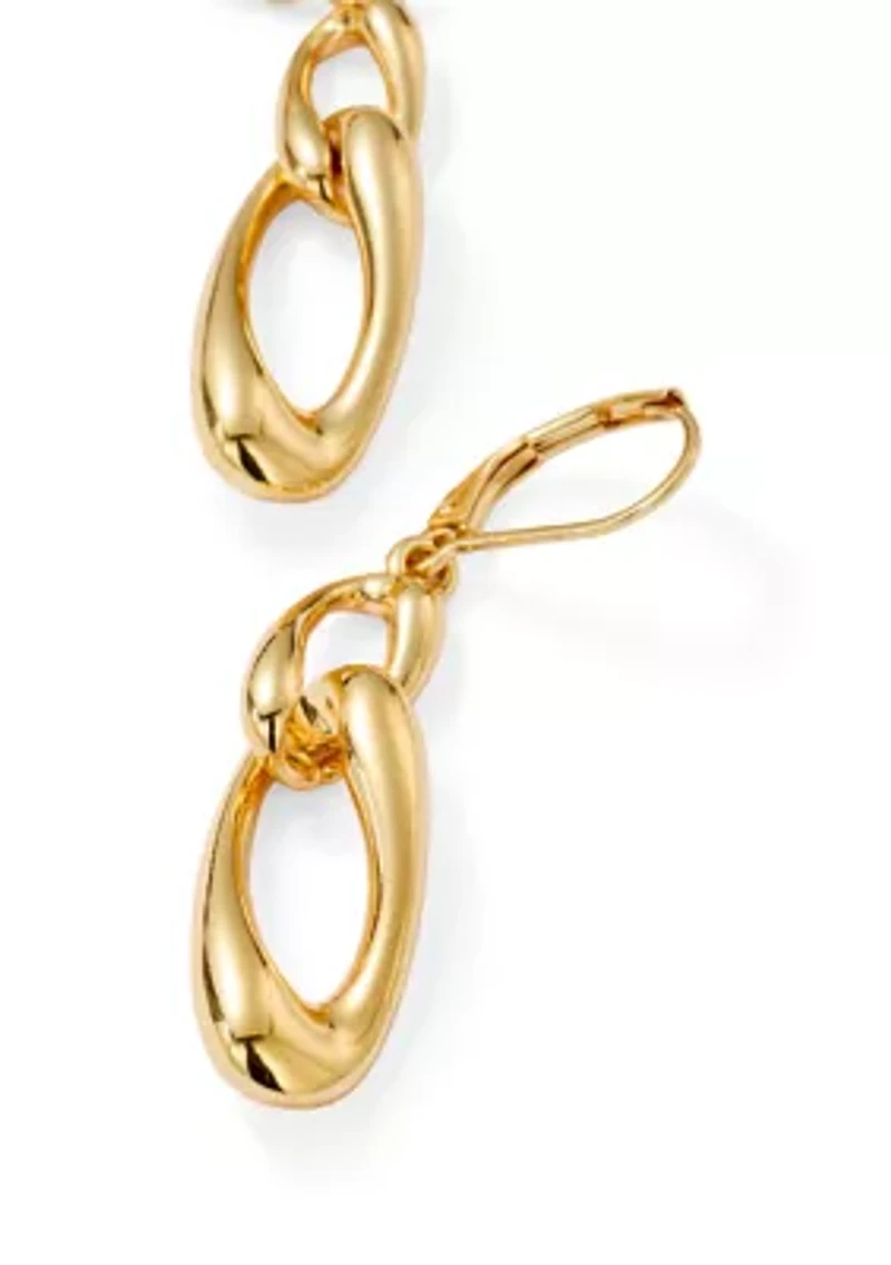 Link Double Drop Lever Earrings