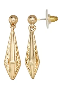  Long Double Drop Gold Tone Earrings