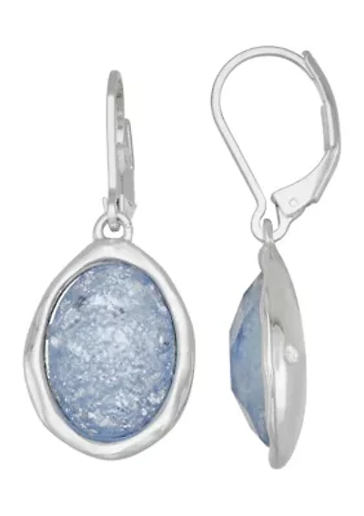 Silver Tone Single Drop Earrings