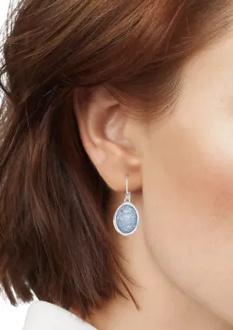 Silver Tone Single Drop Earrings