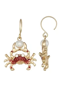 Red Crab Drop Earrings