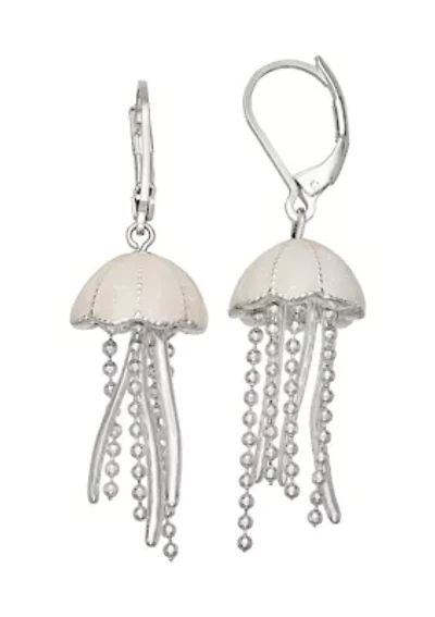  White Jellyfish Drop Earrings