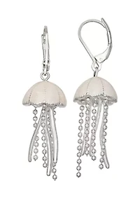  White Jellyfish Drop Earrings