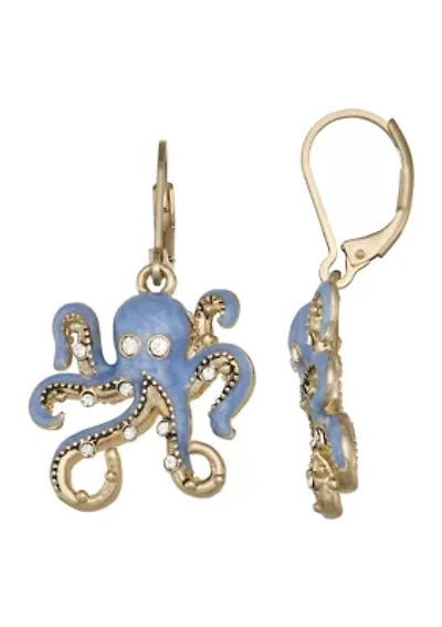  Blue Octopus Drop Earrings