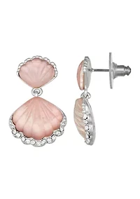  Pink Seashell Double Drop Earrings