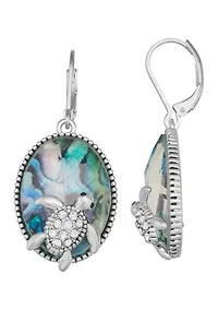 Green Turtle Drop Earrings