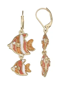  Coral Fish Double Drop Earrings