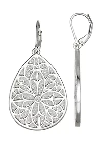  Open Pattern Oval Drop Earrings