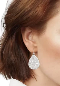  Open Pattern Oval Drop Earrings