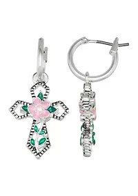 Hoppy Cross Hoop Earrings