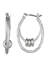 Double Oval Charm Earrings 