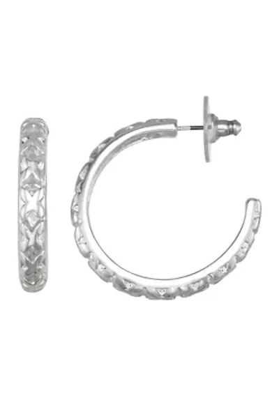  Petal Edge C Hoop Earrings