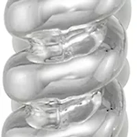 Ridge Silver Tone Hoop Earrings 