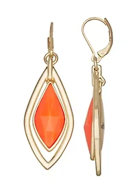 Silver Tone Yellow Key Item Orbital Earrings