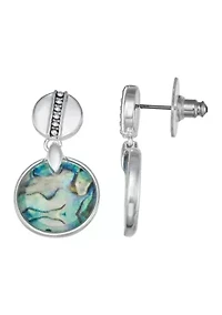 Double Drop Silver Tone Earrings