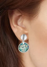 Double Drop Silver Tone Earrings