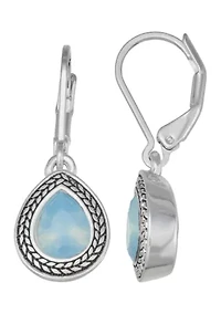 Stone Center Teardrop Earrings