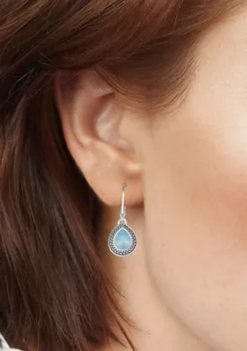 Stone Center Teardrop Earrings