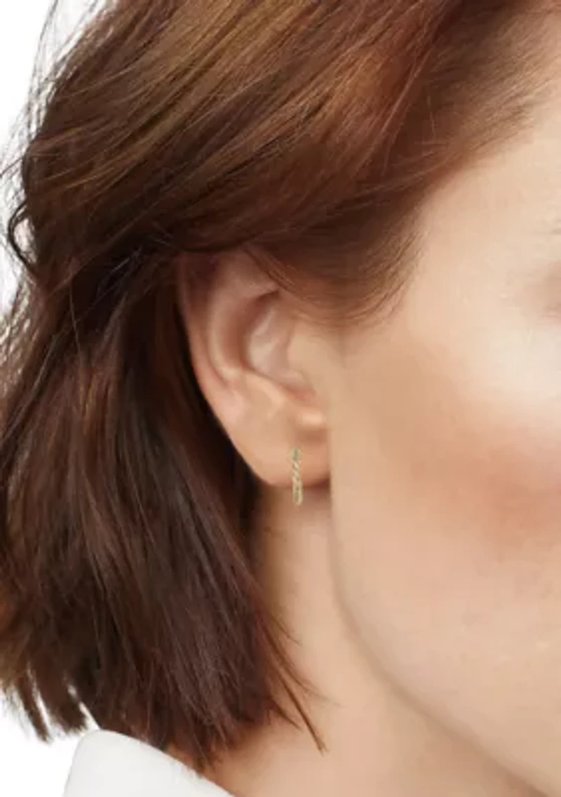 Gold Tone Hoop Earring Trio Set 