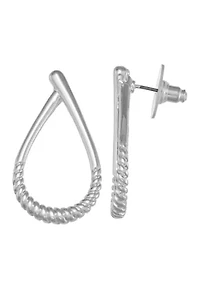 Twisted Oval Hoop Earrings 