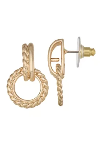  Rope Texture Doorknocker Earrings