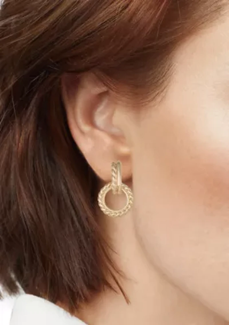  Rope Texture Doorknocker Earrings