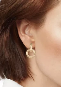  Rope Texture Doorknocker Earrings