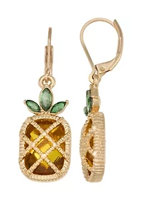 Pineapple Crystal Stone Drop Earrings 