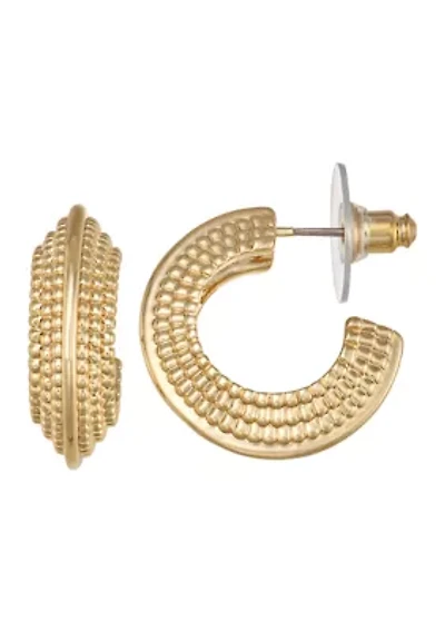 Texture C Hoop Earrings