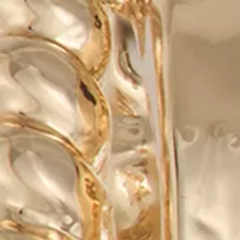 Spring Double Gold Tone Hoop Earrings