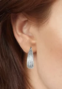Ridge Oval Hoop Earrings