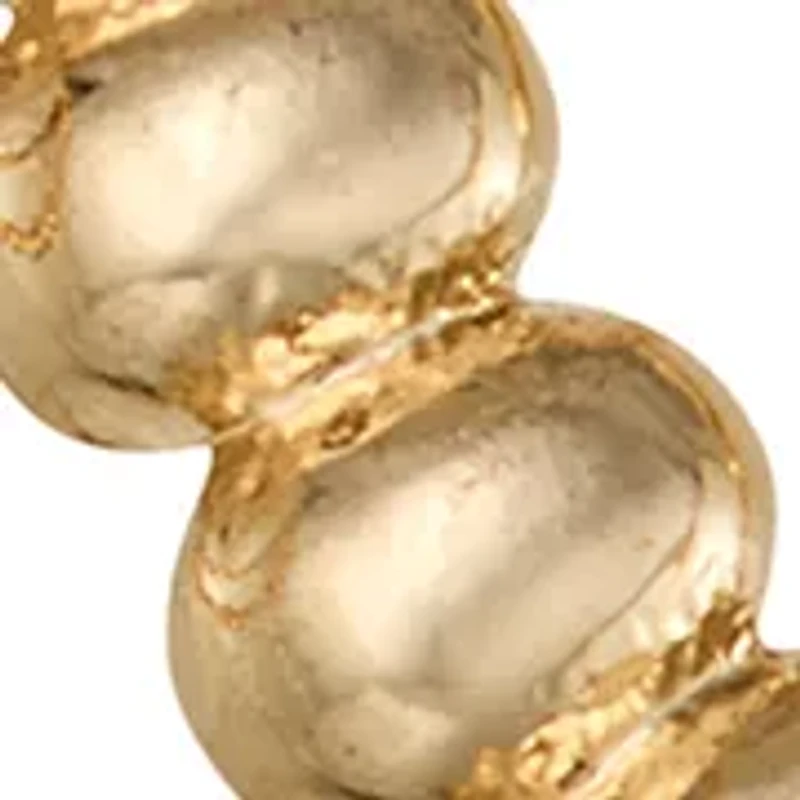 Double Hoop Textured Gold Tone Earrings